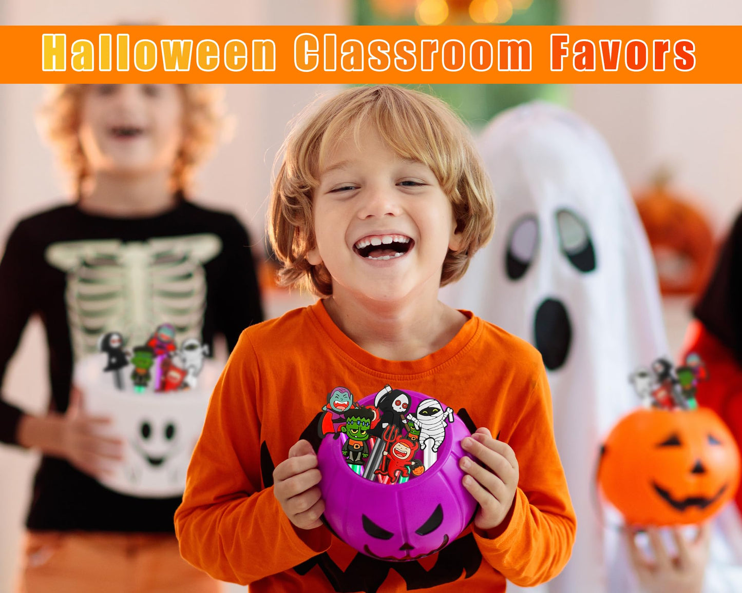 ONBKYGF 24PCS Halloween Party Favors for Kids Goodie Trick Or Treat Bag Fillers Pinata Gifts, Halloween Bubble for Halloween Tre