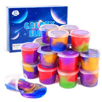 Kids Party Favors Slime Putty, 16 Pack Galaxy Slime Bulk, Slime Kit For Girls & Boys 10-12, Valentine'S Day Gifts, Birthday Gifts, Easter Basket Stuffers For Kids