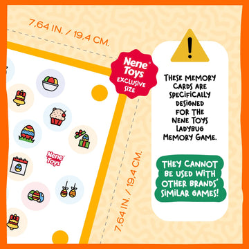 Nene Toys Festivities Memory Game Extension Set - 24 Additional Matching Cards For Christmas, Three Kings, Easter, Halloween, Carnival And More [Nene Toys Exclusive Size]