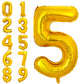 Pigetale Gold Number 5 Balloon For Girls Boys, 40 Inch Large Number 0-9, Big Foil Mylar Helium Digital Balloons For Women Men 15