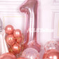 Aule 40 Inch Big Rose Gold 1 Balloon Number Large Foil Helium Number Balloons 0-9 Jumbo Giant Happy 1St Birthday Party Decoratio