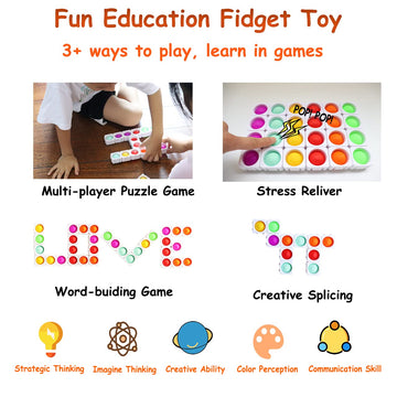 24 Pcs Fidget Blocks, Push Silicone Popper Fidget Sensory Toy, Infinity Diy Pop Building Blocks, Great Tool For Classroom (White