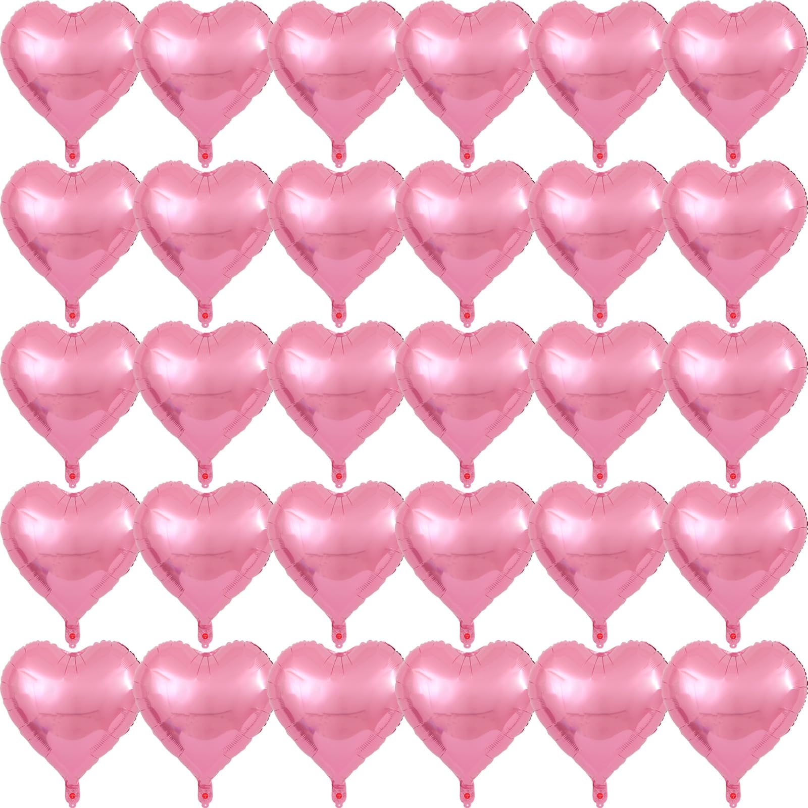 30 Pcs Pink Heart Balloons 18 Inch Foil Heart Shaped Balloons Helium Mylar Balloons Foil Balloon For Women Kids Valentines Day D