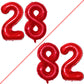 Goer Number 28 Balloons For 28Th Birthday Party Decorations,42 Inch Jumbo Foil Helium 82 Balloons For 82Nd Birthday Party Decoration (Red)