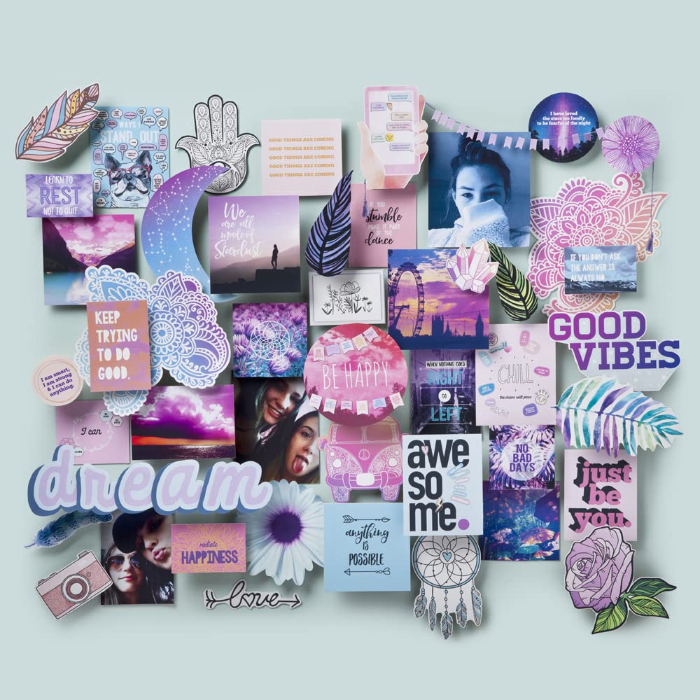 Craft-tastic DIY Wall Collage - Craft Kit - Personalize Your Space with Inspiring Quotes, Pre-cut Designs & Pictures