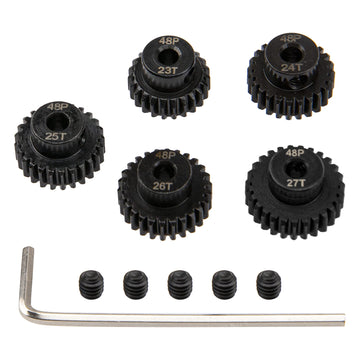 5Pack ShareGoo Steel 48P 3.175mm Pinion Gear Sets 23T 24T 25T 26T 27T fit 3.175mm (1/8-Inch) Shaft Compatible with Arrma HPI Kyo