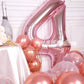 Aule 40 Inch Big Rose Gold 4 Balloon Number Large Foil Helium Number Balloons 0-9 Jumbo Giant Happy 4Th Birthday Party Decoratio