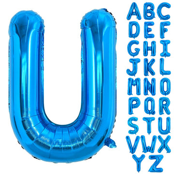 Toniful 40 Inch Large Blue Letter U Balloons Giant Alphabet Letter Balloons,Foil Mylar Big Balloons For Birthday Party Anniversa