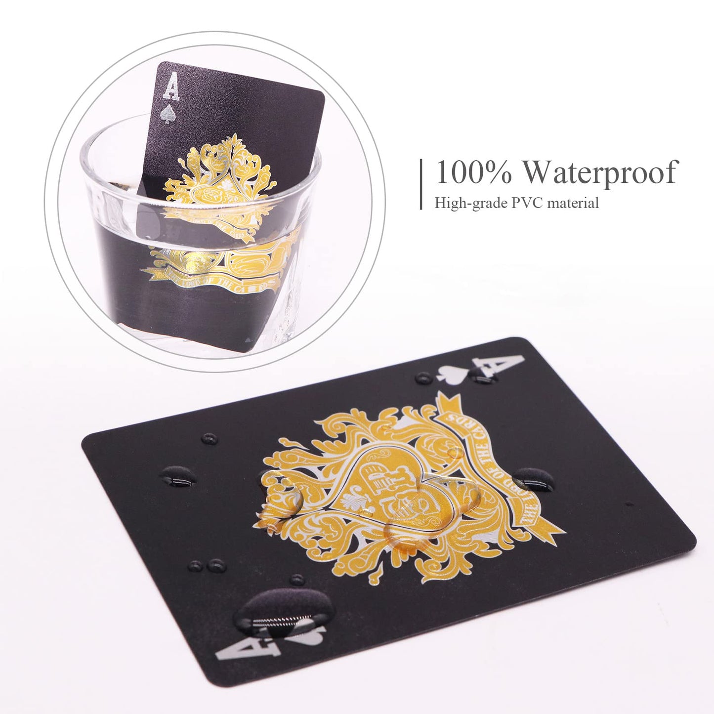 WJPC Black Diamond enhanced PVC Material Elastic Waterproof game-style Playing Cards Cool Playing Cards for Party and Game Deck of Cards