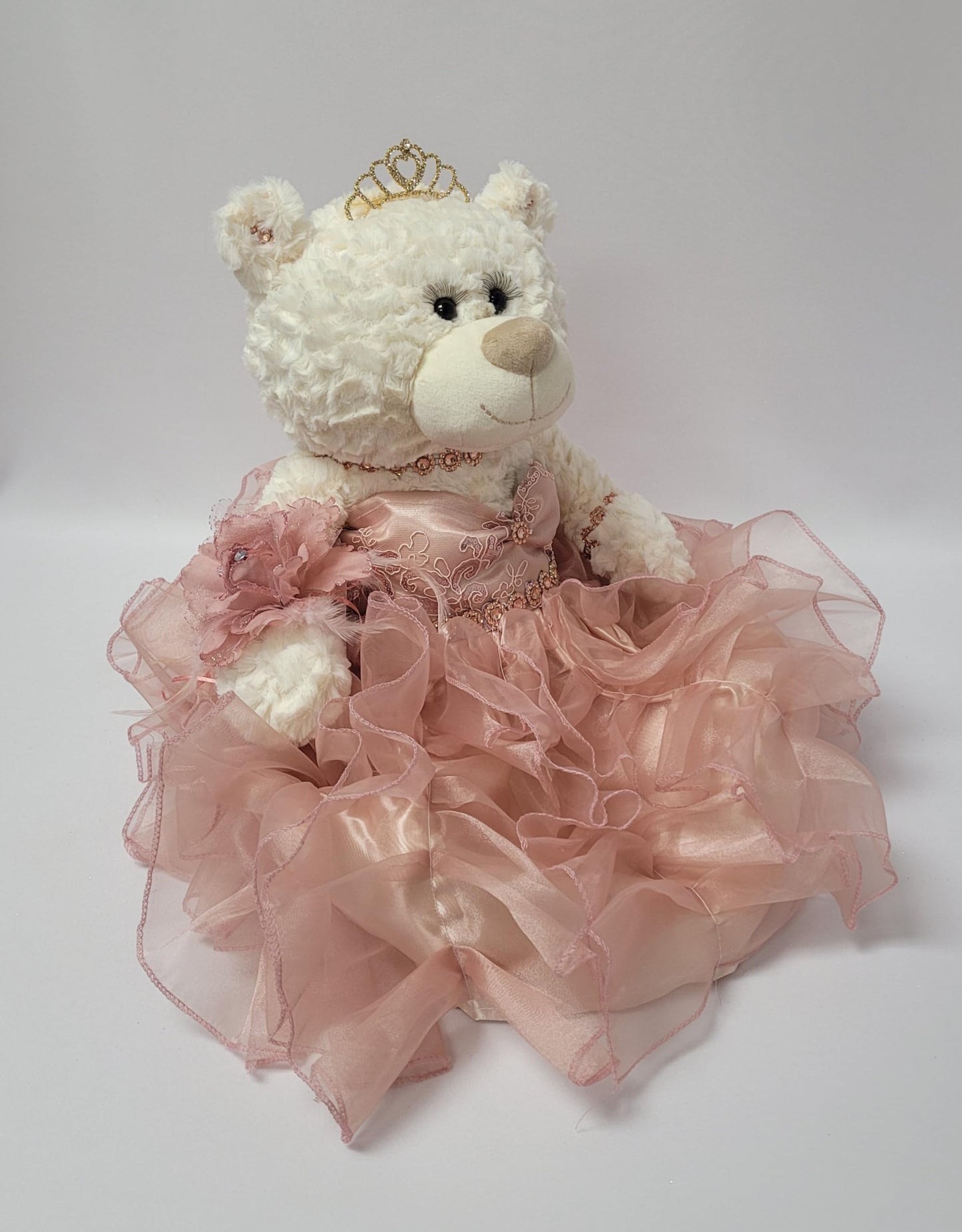 Kinnex 20'' Quince Anos Quinceanera Teddy Bear Doll With Dress - Arc16831-30R (Rose Gold)