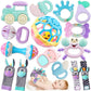 Baby Rattles 0-6 Months: Newborn Infant Rattle Toys - Teething Set With Wrist Socks