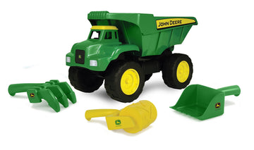 TOMY John Deere 15'' Big Scoop Dump Truck with Sand Tools, Brown/a
