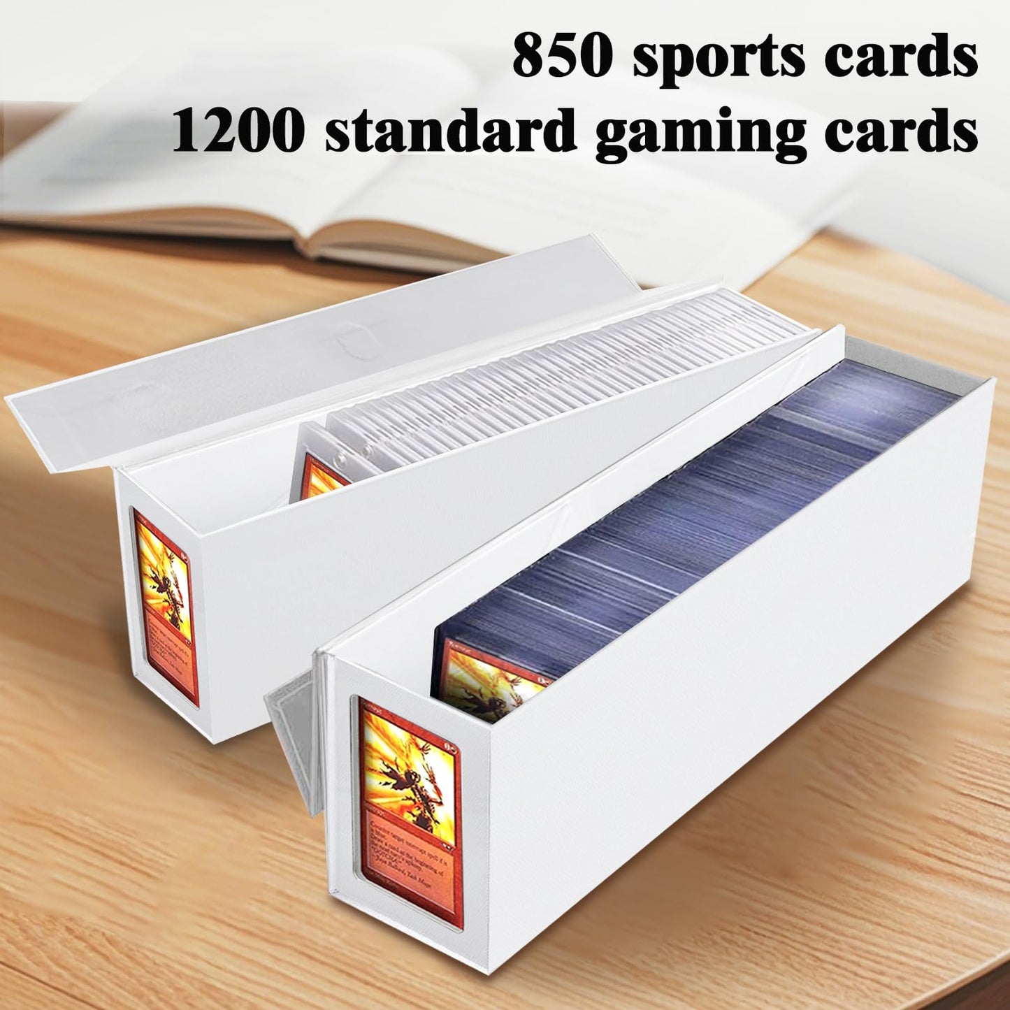 Trading Card Storage Box, Magnetic, Toploaders, White, Bulk Boxes For Tcg, Sports, Game, Basketball, Fits 850 Sports And 1200 St