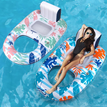 OOOPSIUN 2 Pack Inflatable Pool Floats Lounger Adult - Water Swimming Pool Float Lounge Raft for Pool Party Supplies/Beach/Lake/