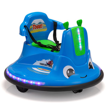 Tobbi Snail Baby Bumper Car, 12V Kids Electric Ride On Toy With Remote Control/Children Diy Funny Stickers/360 Degree Spin For T