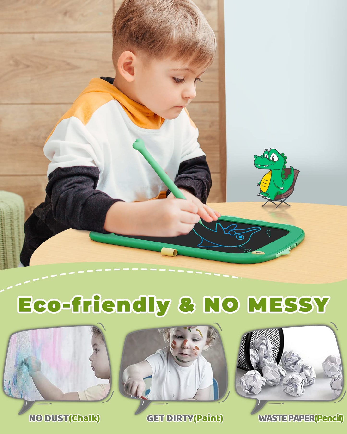 KOKODI LCD Writing Tablet Doodle Board, 3 4 5 6 Year Old Boys Toys Gifts, 8.5 Inch Drawing Pad Airplane Travel Road Trip Essenti