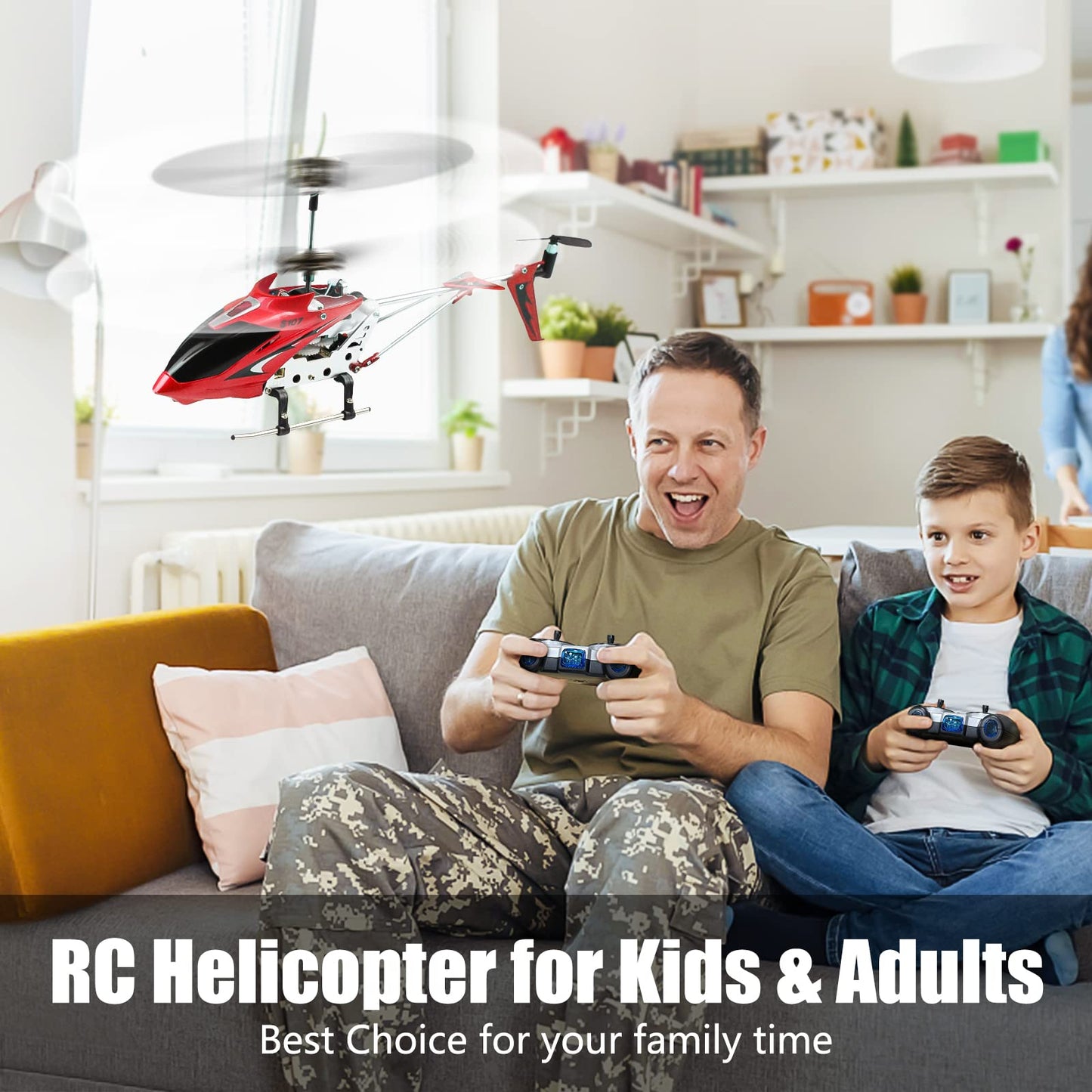 Cheerwing S107/S107G Phantom 3Ch 3.5 Channel Mini Rc Helicopter With Gyro Crimson