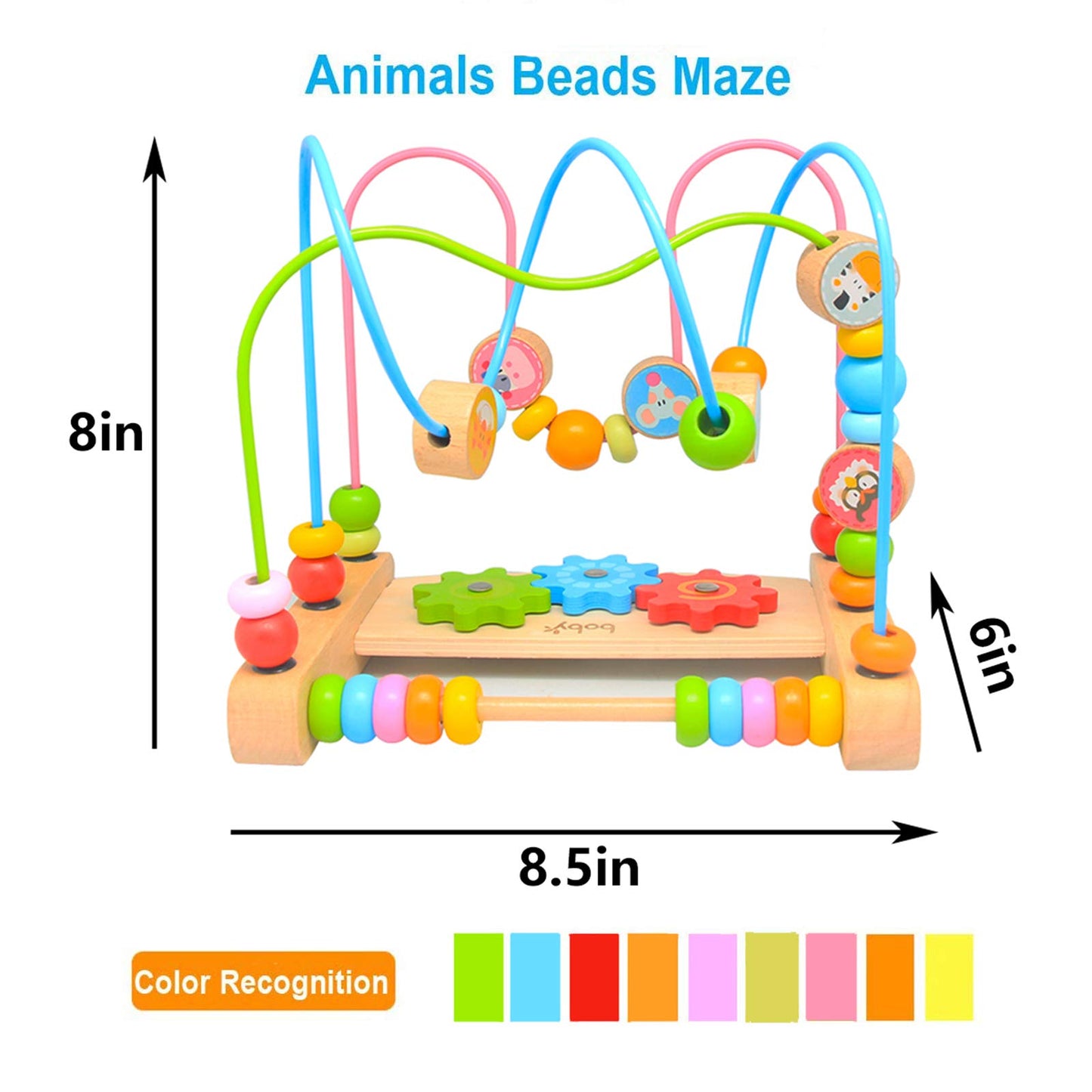Bead Maze For Babies 6-12 Months,Wooden Educational Abacus Beads Circle Toddler Toys - Colorful Roller Coaster Activity Game,Great Gift For Babies Toddlers Girls And Boys