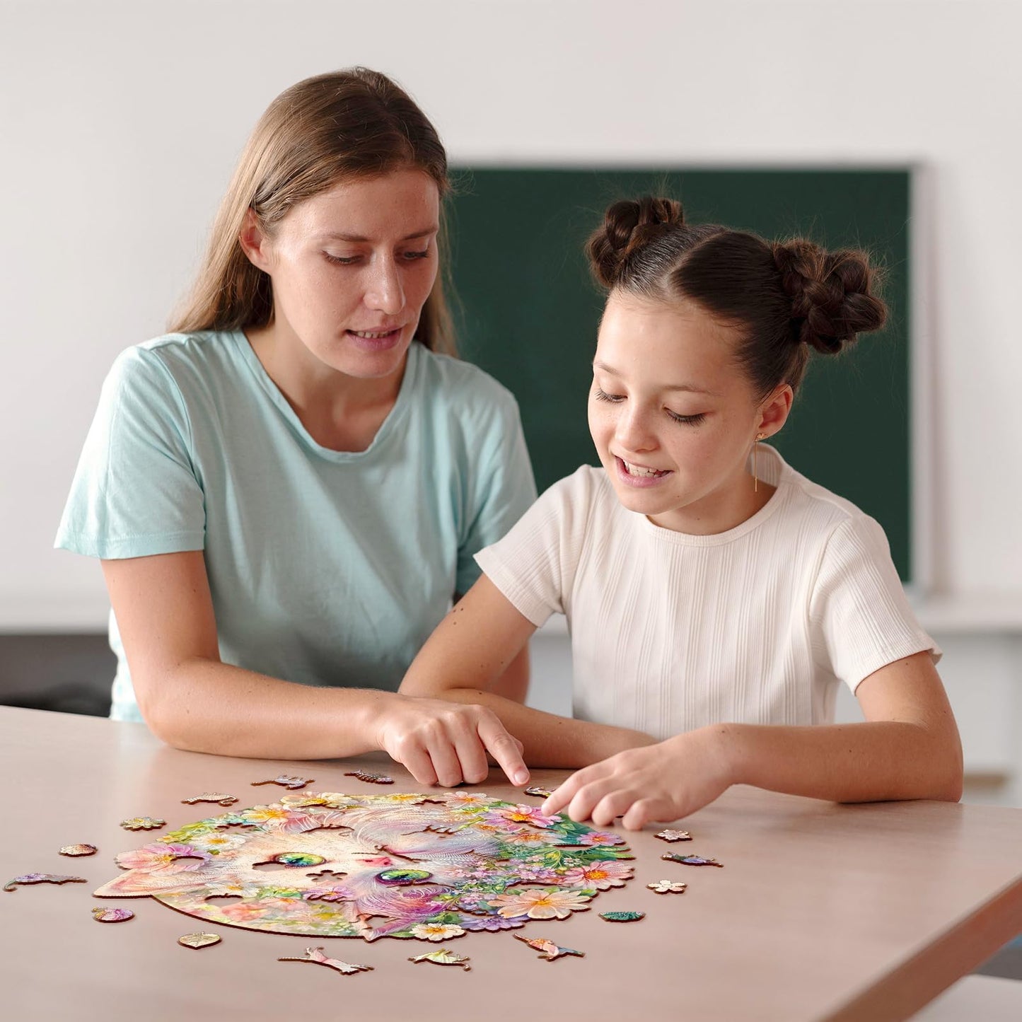 Jigfoxy Wooden Puzzles for mature-themeds  Cat in Flowers Wood Puzzles mature-themed  Unique Animal Shape Wooden Jigsaw Puzzles for mature-themeds  Birthday Gifts for Puzzle Lovers  Family  Friend (M-11.5 * 11.3in-233pcs)