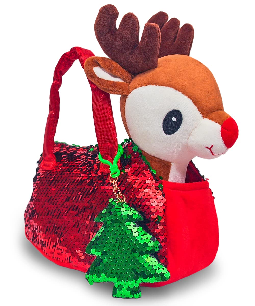 Little Jupiter Plush Pet Set - Includes Reindeer Stuffed Toy with Purse for Age 4-5 - 6-7 yrs - Christmas Stuffed Animal - Gifts