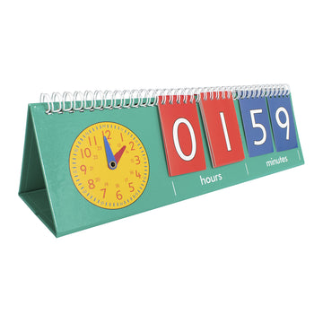 Edxeducation Time Flip Chart - Teaching Clock For Kids - Learn To Tell Time With Analog And Digital Formats