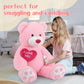 Beniny Red Heart Giant Teddy Bears, Big Teddy Bear Stuffed Animals With Embroidered I Love You For Girlfriend, Huge Valentines F