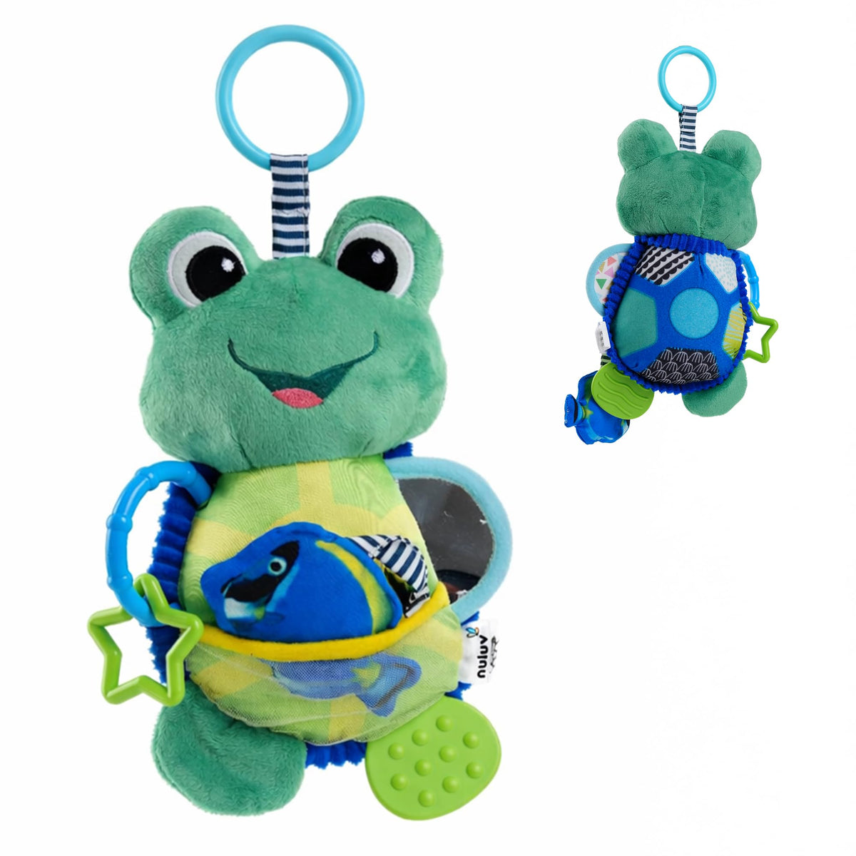 Nuluv Activity Toad Baby Toy, Crinkle Fish, BabySafe Mirror, Teethers And Sensory, Stroller Toy For Babies, Lightweight And Int