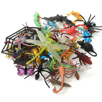 Doitem Insect Bug Toy Figures For Kids, 45Pack Realistic Insects Toy For Kid Colorful Assorted Play Bug For Children Toddler Education Insect Themed Party Gift For Halloween Filler Cupcake Topper