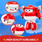 Super Wings Transformer Toys 5" Action Figure Jett - Red, 2-in-1 Rescue Bot, Educational Toy for Kids Ages 3+, Model US740283