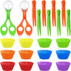 20 Pieces Fine Motor Skills Handy Scooper Set, Include 8 Tweezers, 2 Jumbo Scissors Clip And 10 Assorted Colors Sorting Bowls Fo