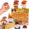 JOINBO Thanksgiving Gnomes Squishies - 6 Pack Soft Stress Relief Toys, Small, Brown, PU Material, Perfect Party Favor for Kids