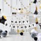 White Happy Birthday Banner Glitter Birthday Sign For Backdrop White Birthday Decorations For Kids Men Women Baby 1St Birthday Tea Party Bunting Banner Happy Birthday Garland