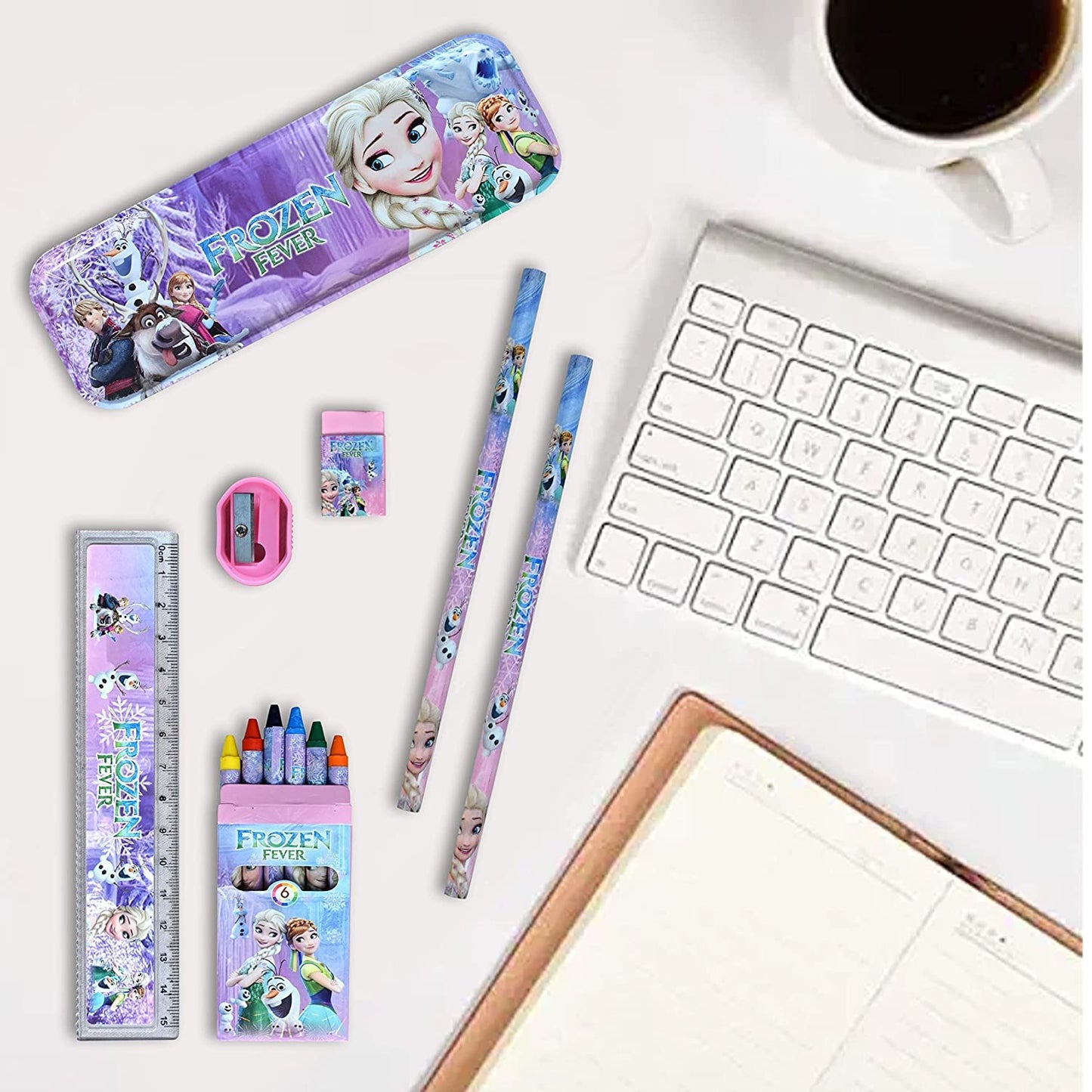 Prime Deals Frozen Stationary Kit For Girls Pencil Pen Book Eraser Sharpener - Birthday Gift, Kid, Multicolor