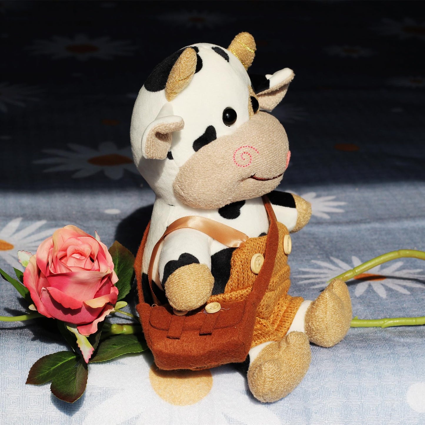 Smy Linuue Cute Soft Plush Cow Toy Kids Birthday Gift 12 Inch Cow Plush Stuffed Animal Toy For Kids