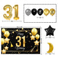 Happy 31St Birthday Balloons Gold Set Decor - Cheers To 31 Years Old Party Theme Garland Star Moon Banner Backdrop Decorations F