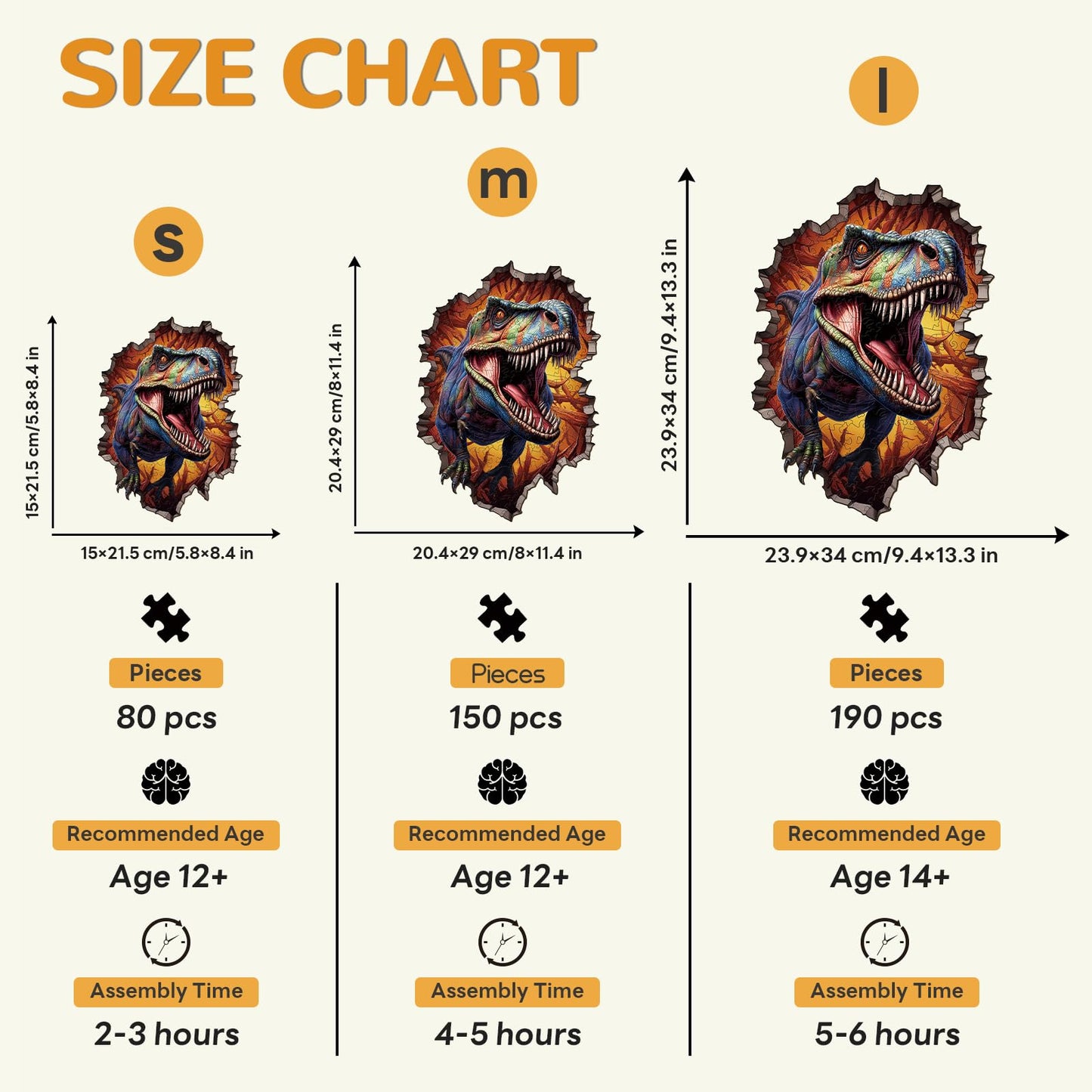 Wooden Jigsaw Puzzles For Adult, Wall Breaking Tyrannosaurus Rex Shaped Wooden Puzzle, Unique Dinosaur Shape Wooden Jigsaw Puzzl