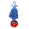 Miraculous Ladybug Duusu 5 Plush Clip-on Toy - Soft Blue Peacock Stuffed Animal with Glitter Eyes & Backpack Keychain for Kids