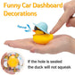 Wonuu Car Rubber Duck, Yellow Duck Decoration Dashboard With Sun Hat Swim Ring Necklace Sunglasses For Car Dashboard Decorations, Black Top Hat-Transparent