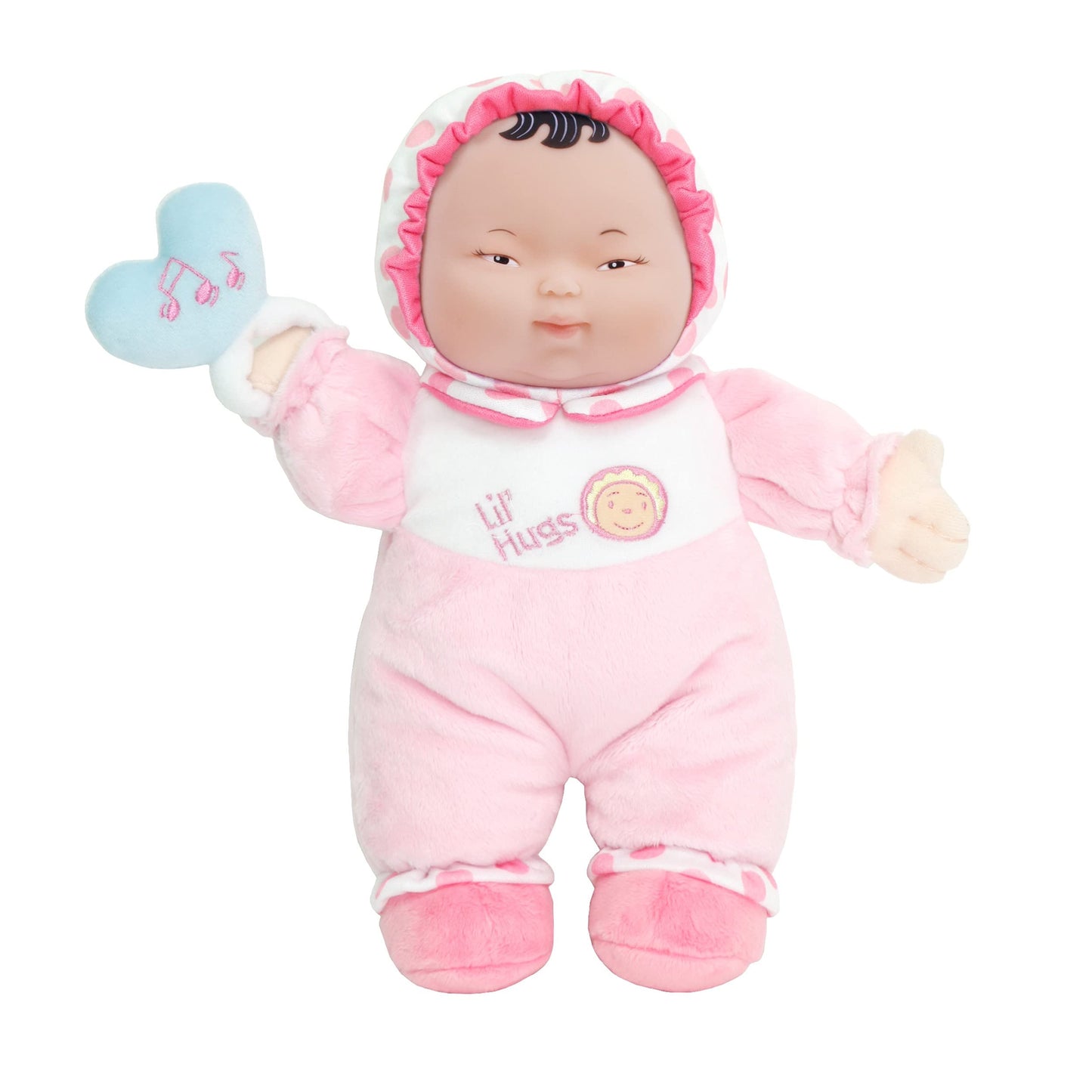 JC Toys Lil Hugs Asian Pink Soft Body - Your First Baby Doll - Designed by Berenguer - Ages 0+, Light Pink, 12 inches