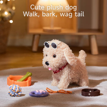 Tumama Remote Control Electronic Plush Puppy Dog Toy, Fun Interactive Toys,Walks,Barks,Shake Tail,Dress Up Realistic Stuffed Animal Dog, Gift For Girls Boys Age 3-6 Year Old