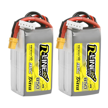 TATTU R-Line 850mAh 14.8V 95C 4S LiPo Battery Pack with XT30 Plug(2 Pcs)