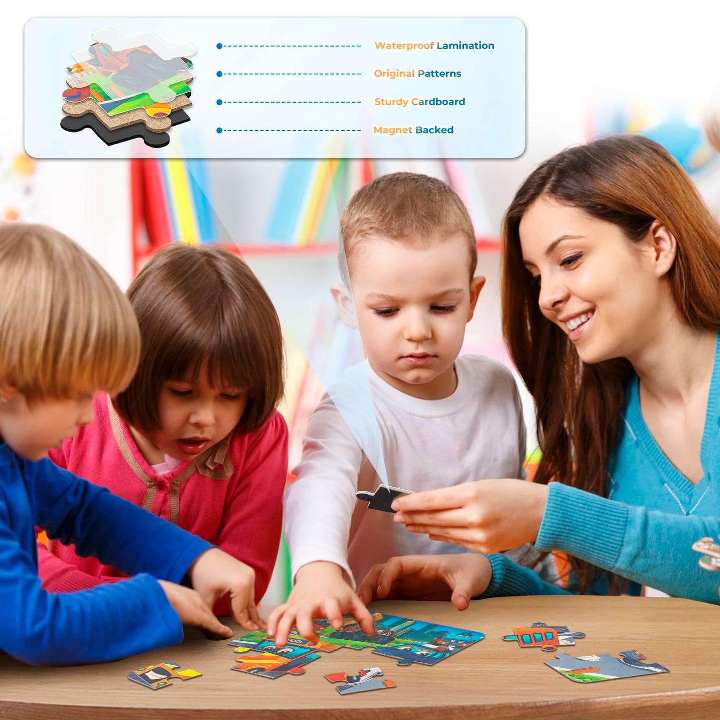 Nattork Magnetic Vehicle Puzzle Book for Toddlers 3-5 Girls Boys  Travel Puzzles Game for Kids Ages 3-6  Learning Magnet with Fun for 3 4 5 6 Years Old Children Boys Girls - Gift Idea for Birthdays