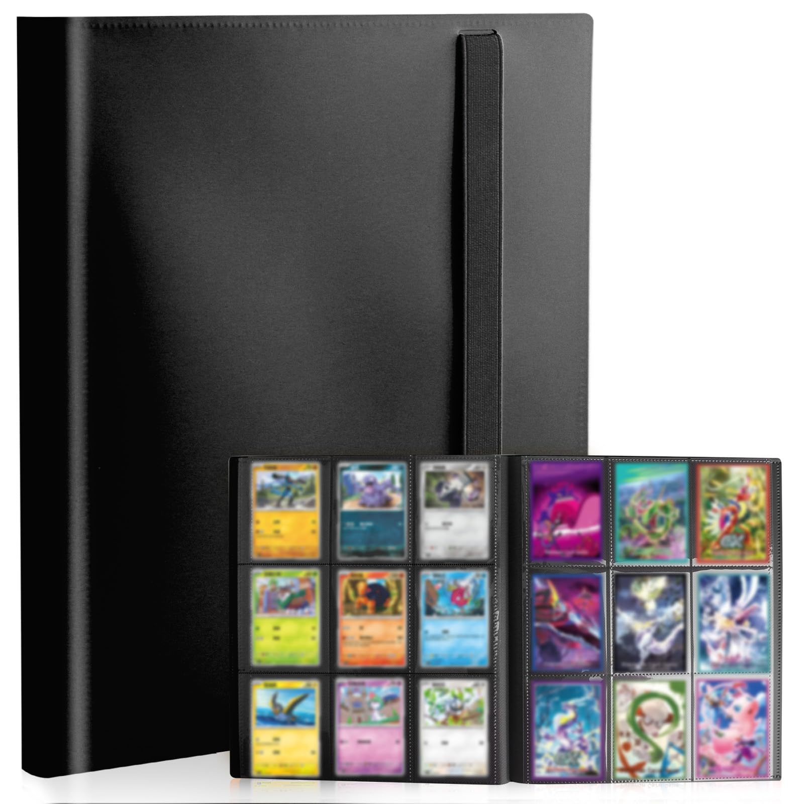 Card Binder 9-Pockets  Trading Card Binder  20 Pages  360 Card Capacity Collection Binder  Card Folder for MTG  TCG  Game Cards & Sports Cards(Black)