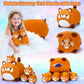 5 Pcs Red Panda Plush Toys-Red Panda Plush Stuffed Animal Family, Cute Red Panda Mommy With 4 Baby Red Panda Plushies For Kids, Kawaii Red Panda Anime Plush Toy Birthday Gifts For Kids Boys Girls
