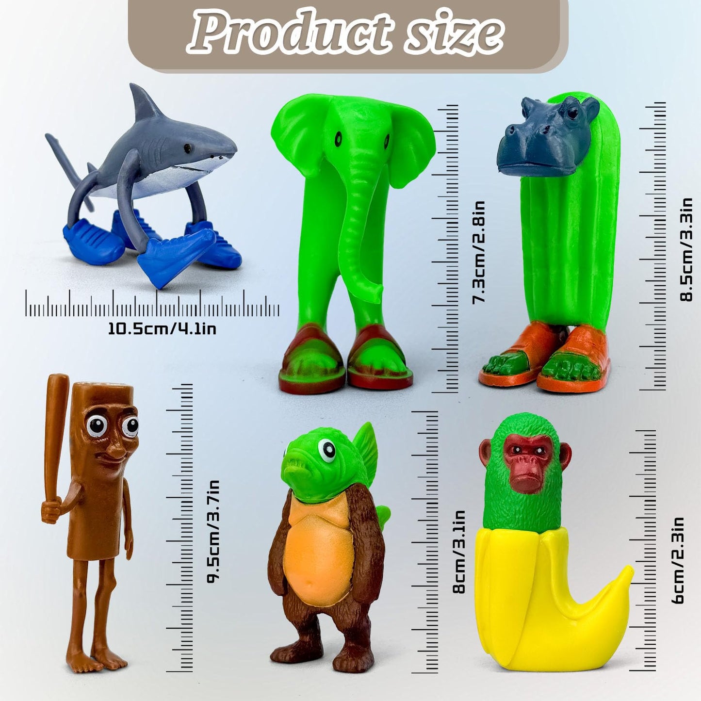 Lomencry Italian Brainrot Toy Action Figure tralalero tralala brainrot Toys Tralalero Tralala Figures Toys with Tralalero Tralala Tung Tung Sahur BRR BRR Patapim Creative 3D Collectible Toy (6PCS-A)