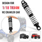 OGRC 59mm Shocks Absorber Oil Threaded Damper Threaded Shock Absorber for TRX4M 1/18 RC Crawler Upgrade Parts (Black Silver)