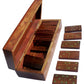 Tosqp27 Gift Domino Set Game 28 Piece Dominoes Tiles Handcrafted Classic Numbers Table Game With Wooden Storage Case