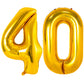 Large Gold 40 Balloon Number, 40Th Birthday Decorations, Foil Mylar Big Helium Numbers Balloons For Birthday Anniversary Decorat