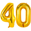 Large Gold 40 Balloon Number, 40Th Birthday Decorations, Foil Mylar Big Helium Numbers Balloons For Birthday Anniversary Decorat