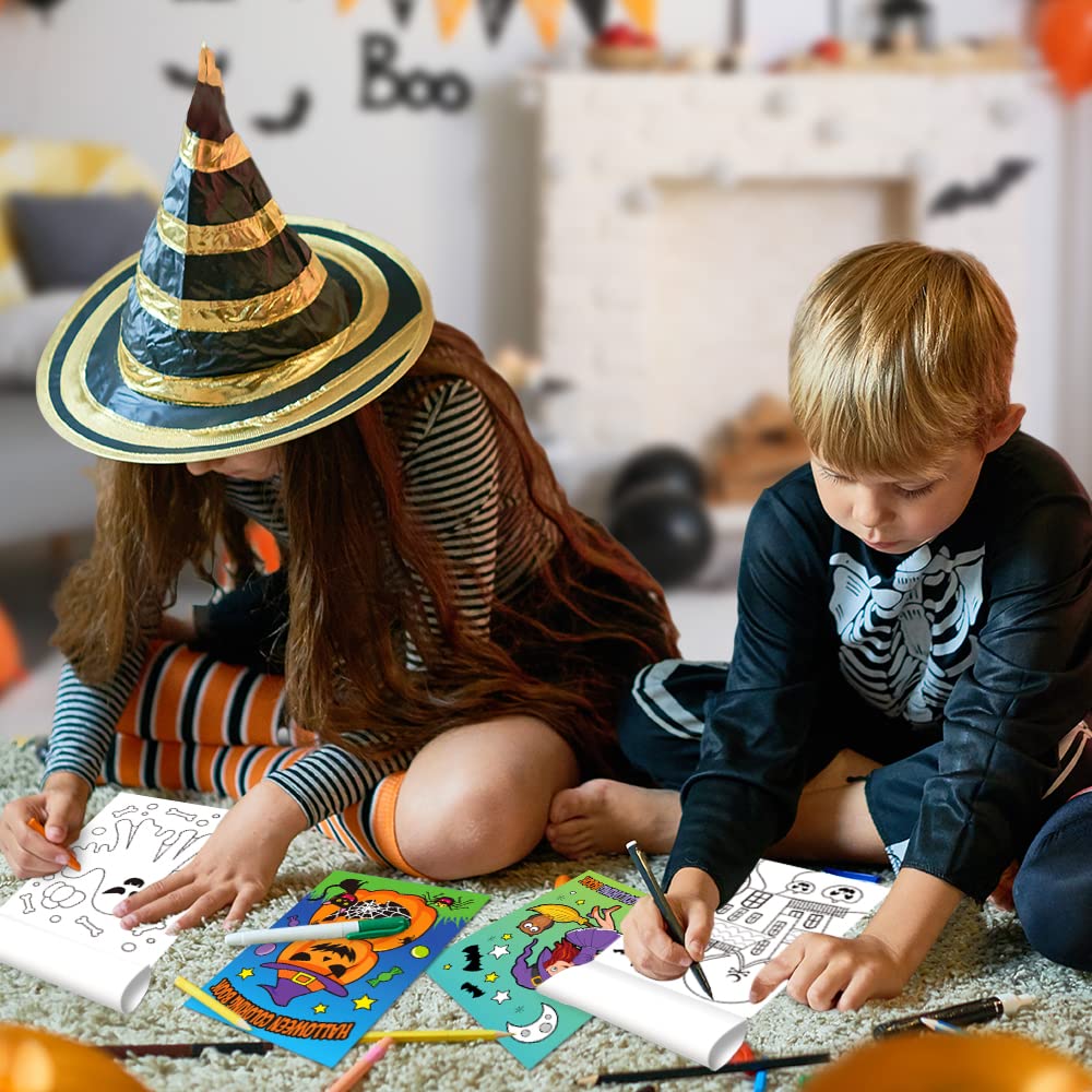 ArtCreativity Halloween Coloring Books for Kids, Pack of 12, 5    x 7    Mini Booklets, Fun Halloween Treats Prizes, Favor Bag F